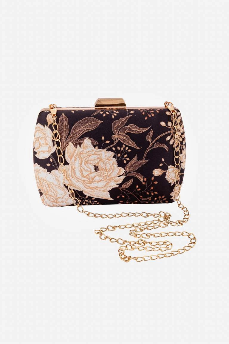 Black And Cream Clutch Bag IndieJhola