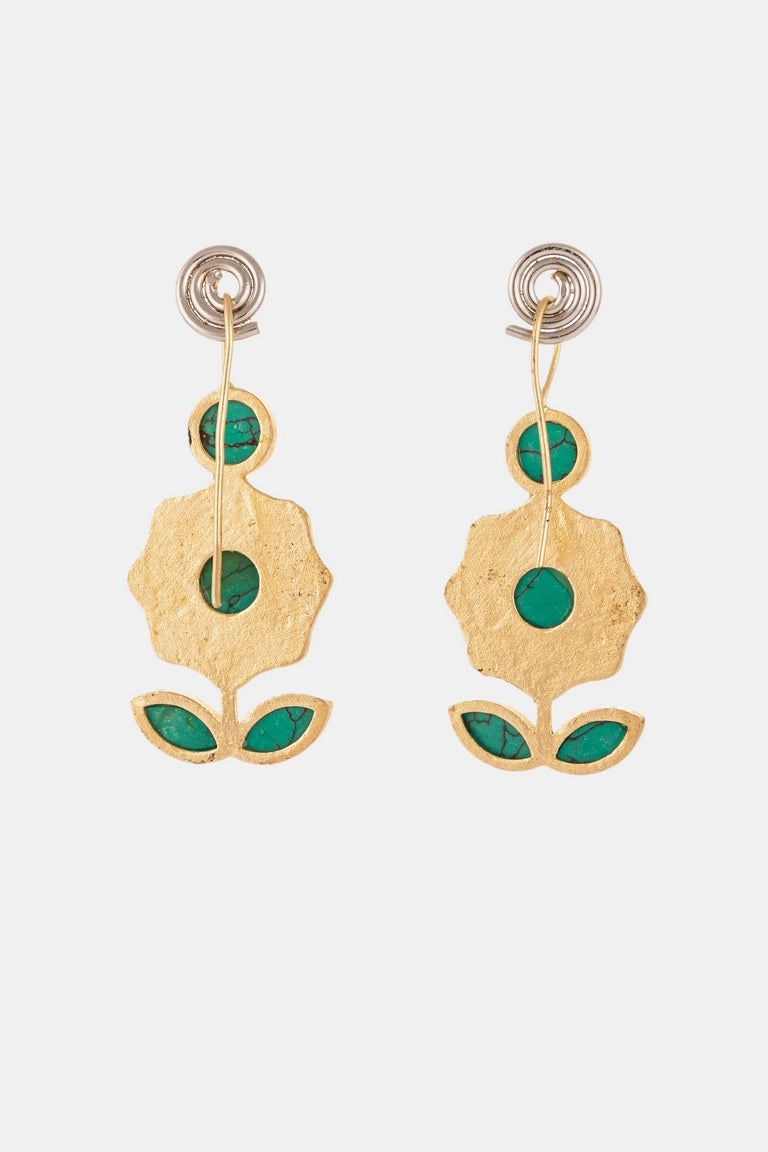 Blooming Flower Turquoise Earrings