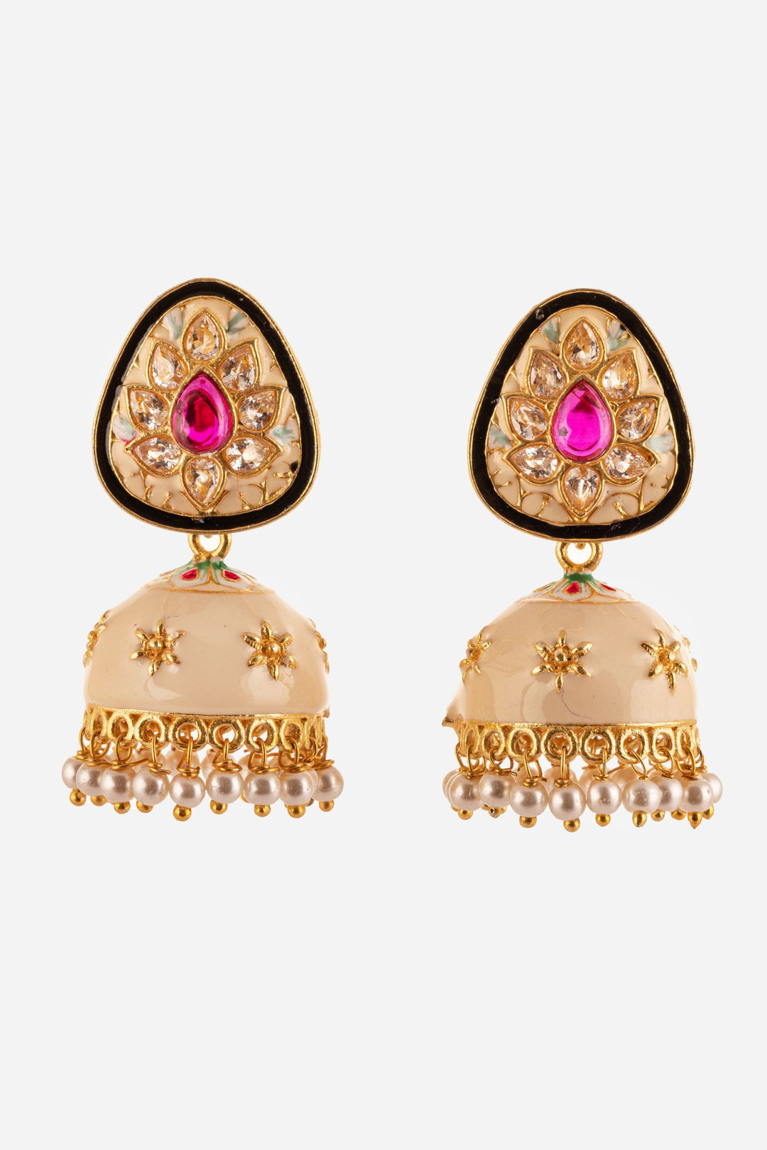 Party Wear Kundan Meena Jhumki