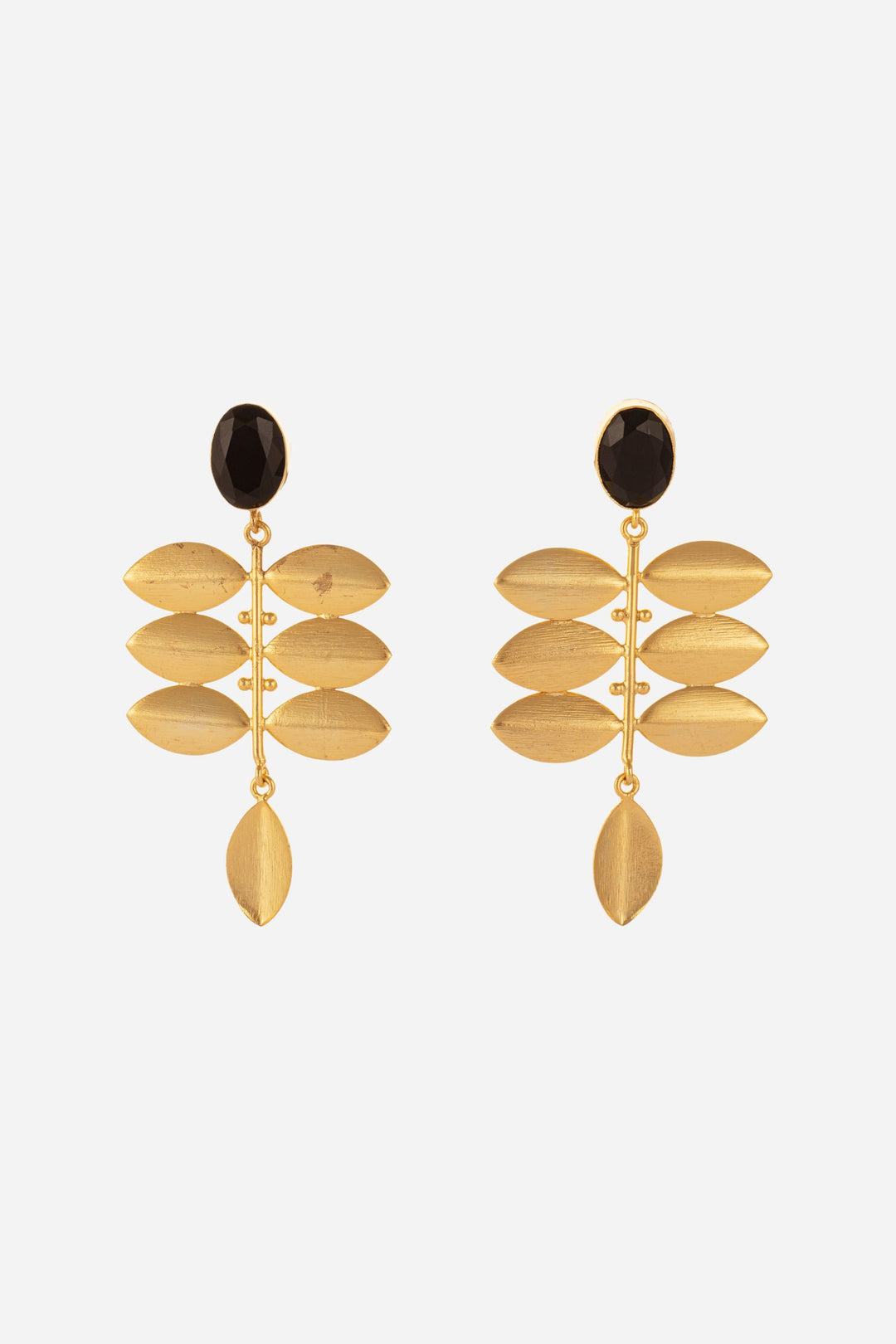 Royal Black And Golden Colour Danglers