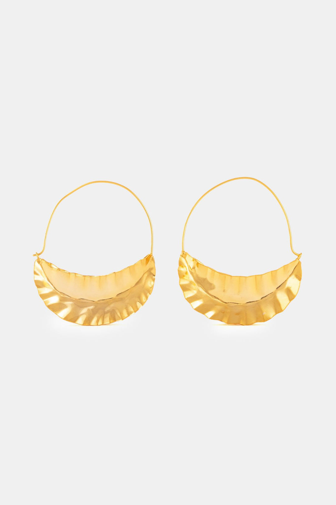 Asopalav Leaf Bali Hoop Earrings