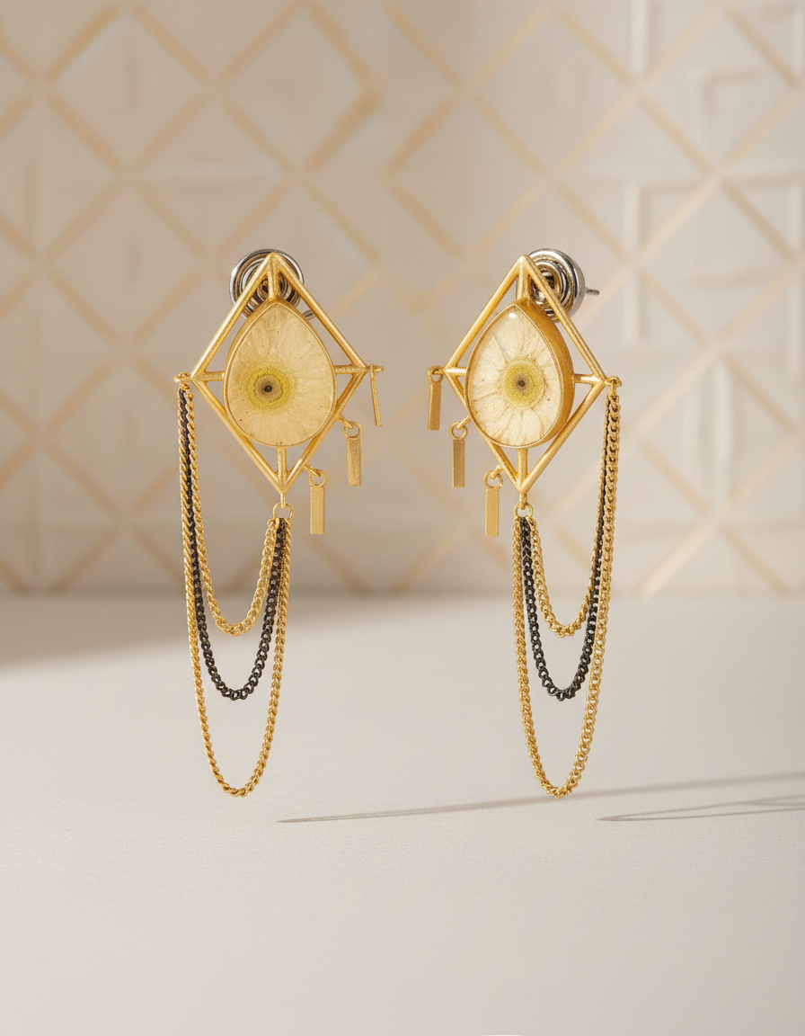 Agate Stone Kite Shape Earring