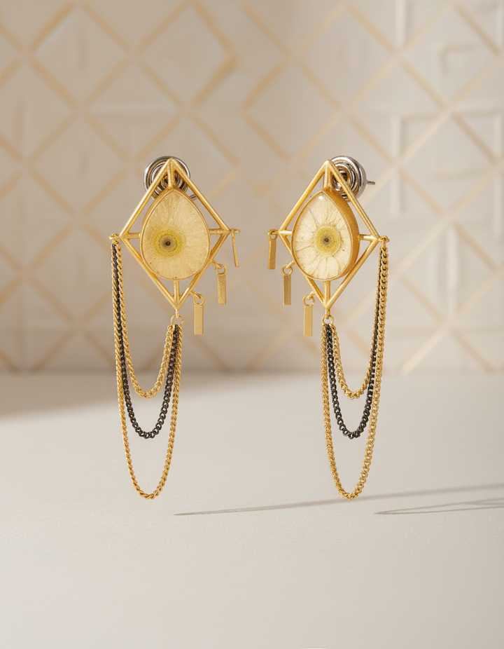 Agate Stone Kite Shape Earring