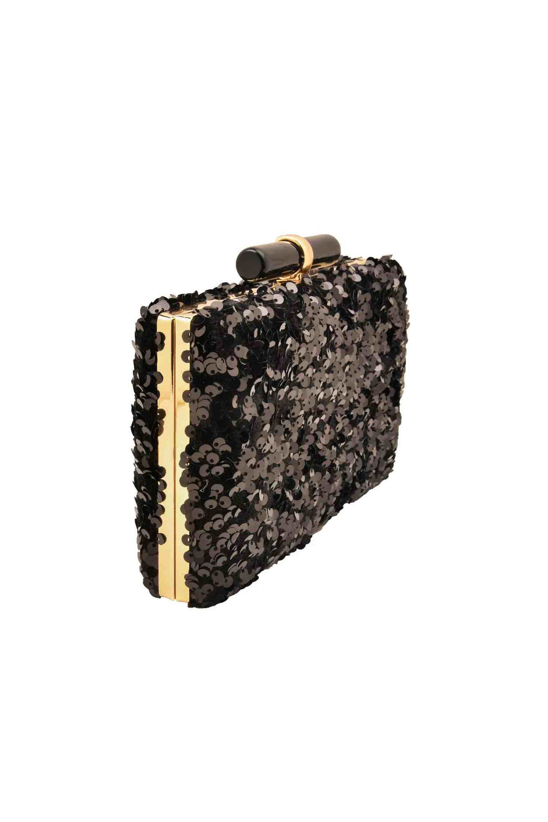 Mystique Black Sequins Party Clutch