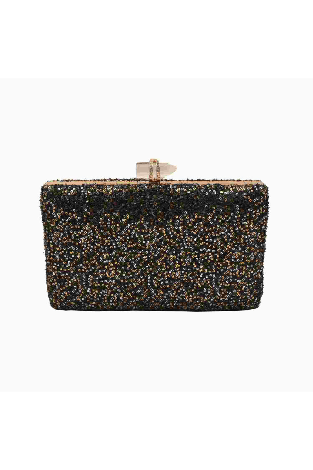 Black, Silver and Gold Sequins Party Clutch