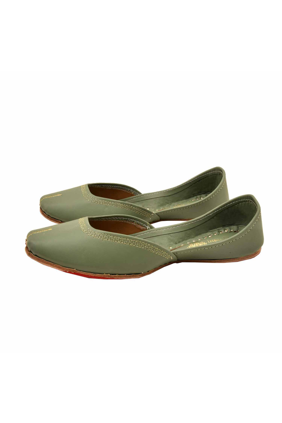 Olive Green Faux Leather Jutti