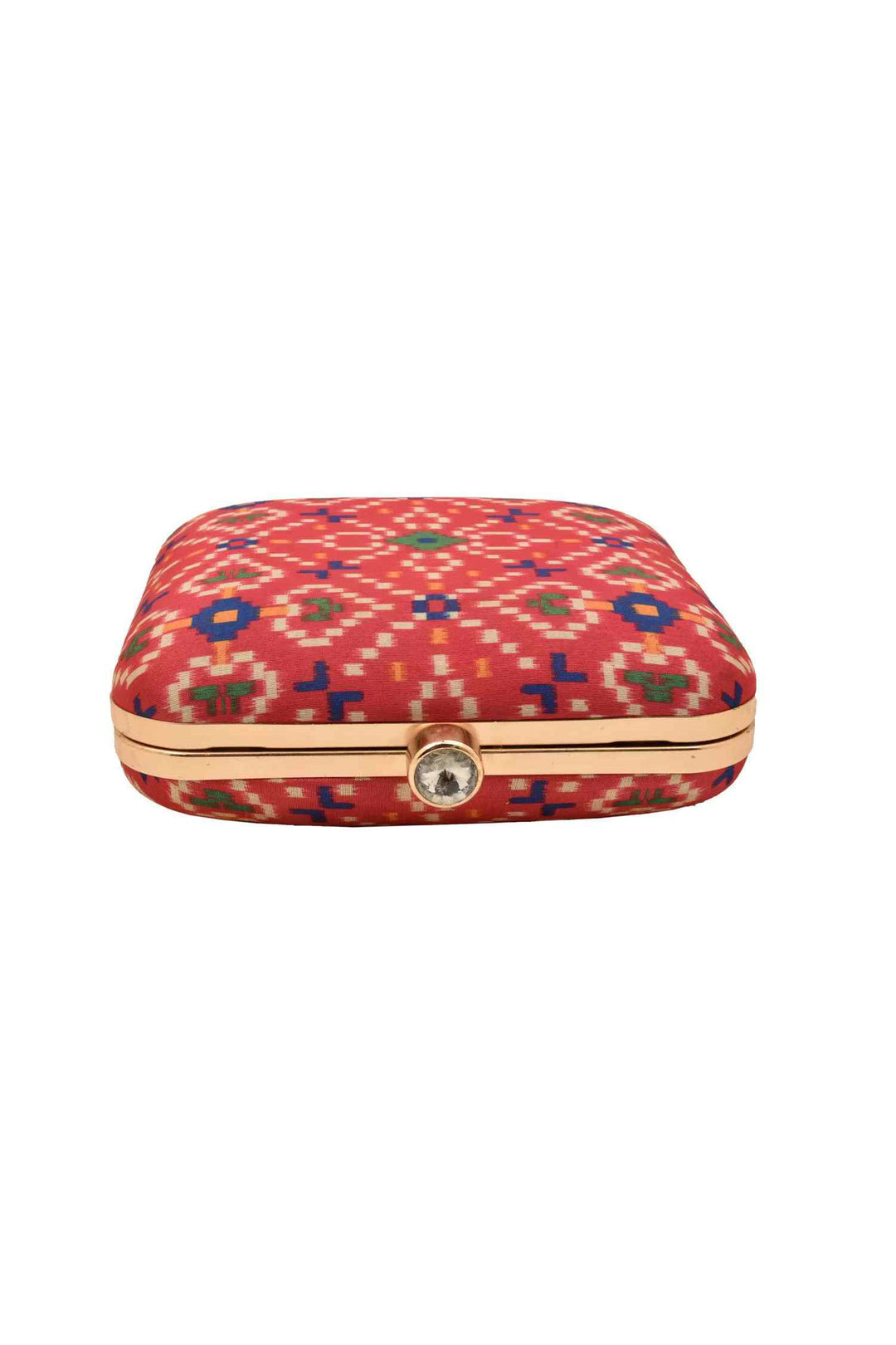 Rani Pink Ikat Digital Print Clutch