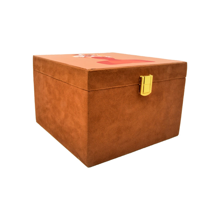 Digital Print Woman Face Suitcase Clutch
