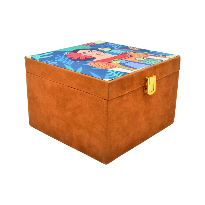 Digital Folk Print Suitcase Clutch