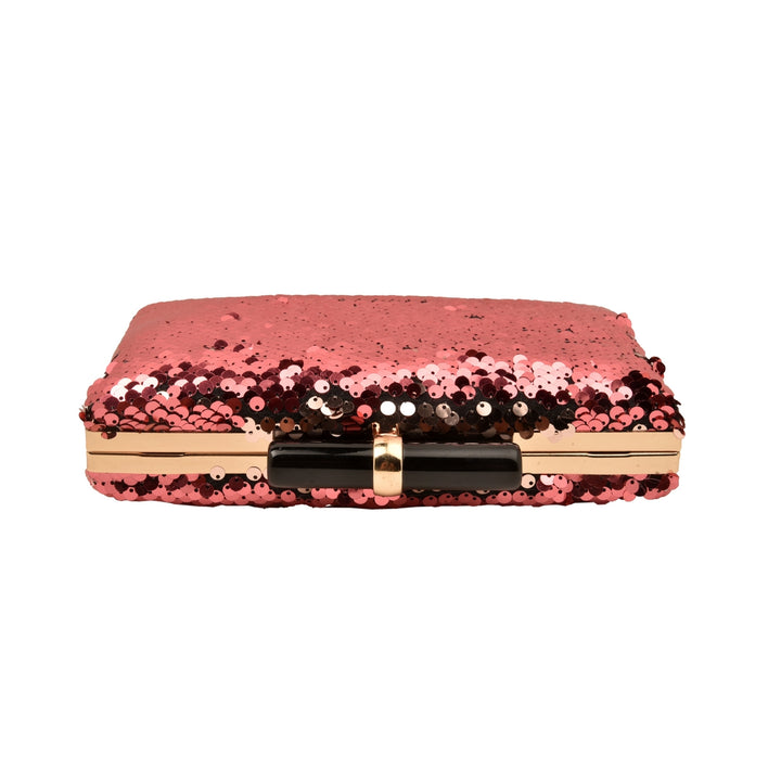 Wine and Gold Sequins Clutch
