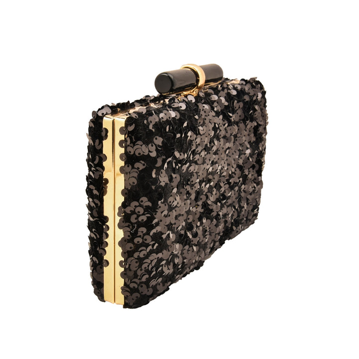Mystique Black Sequins Clutch