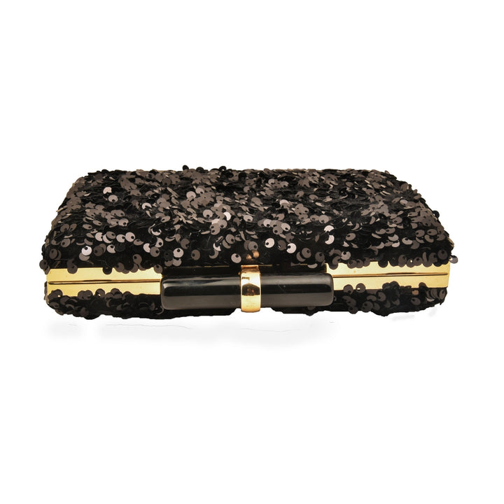 Mystique Black Sequins Clutch