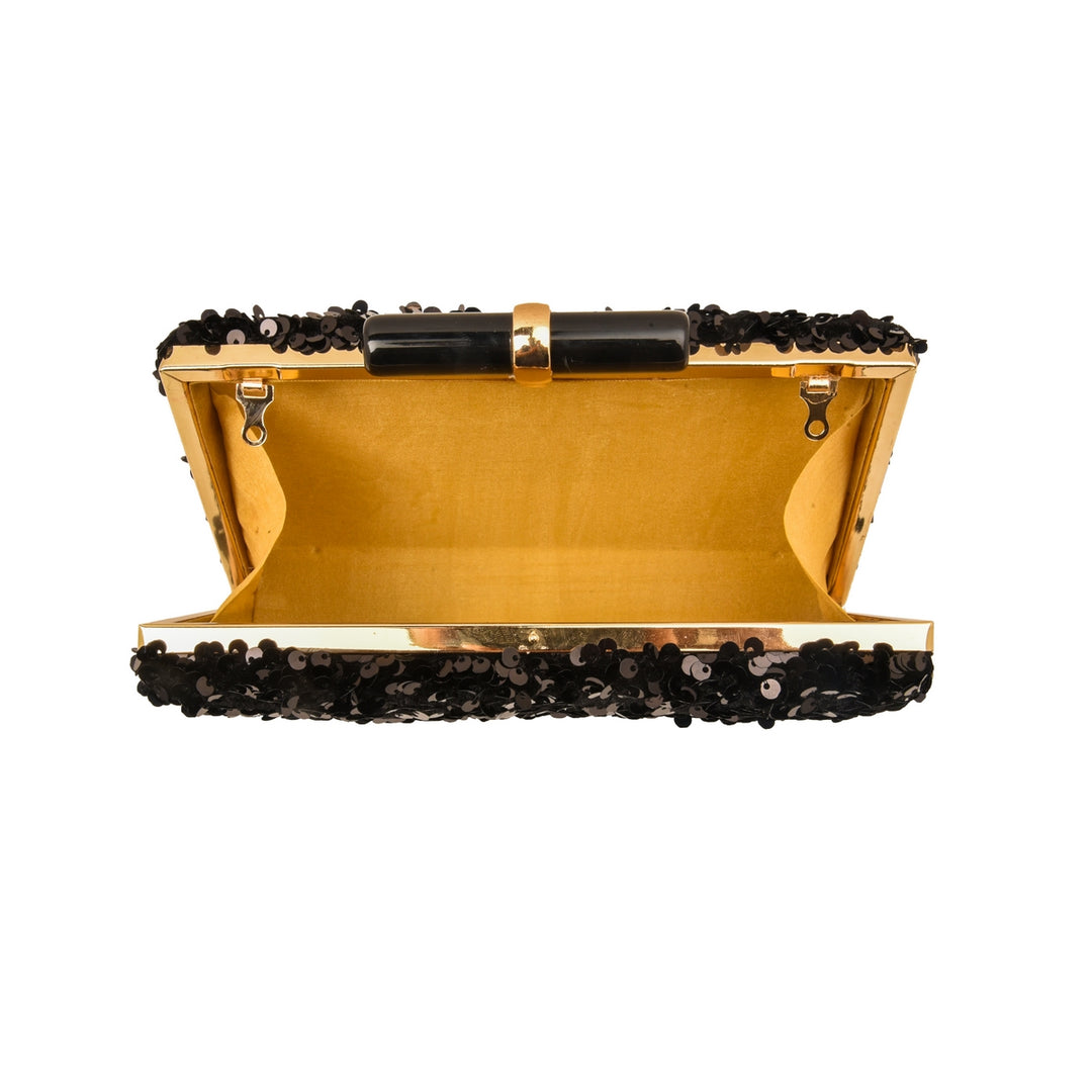 Mystique Black Sequins Clutch