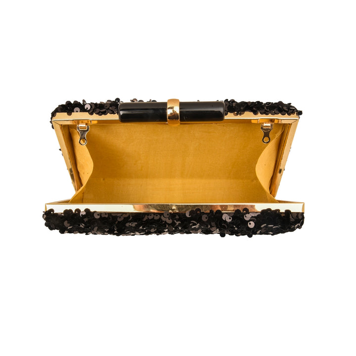 Mystique Black Sequins Clutch