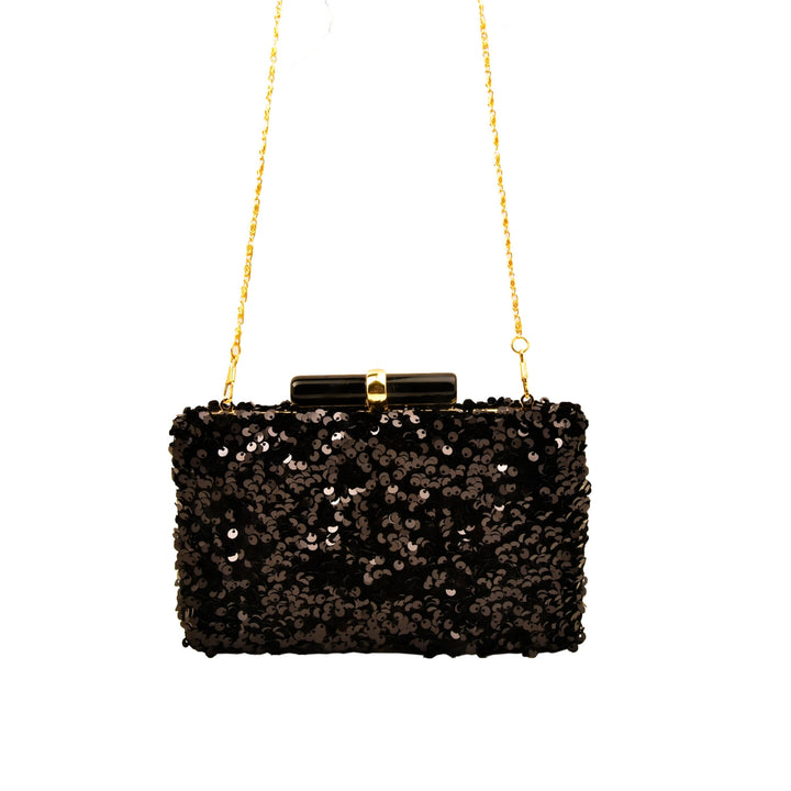Mystique Black Sequins Clutch