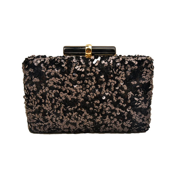 Mystique Black Sequins Clutch