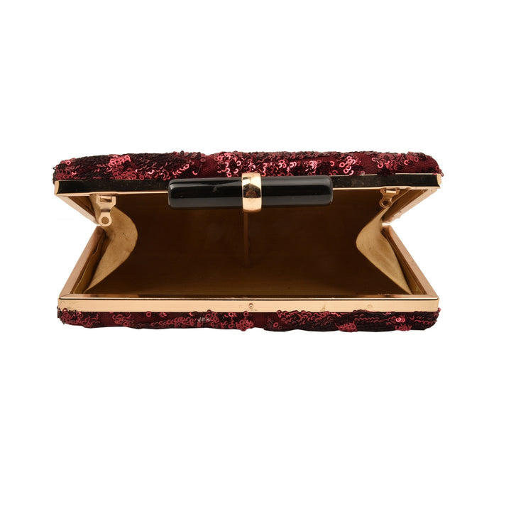 Deep Wine Sequins Clutch