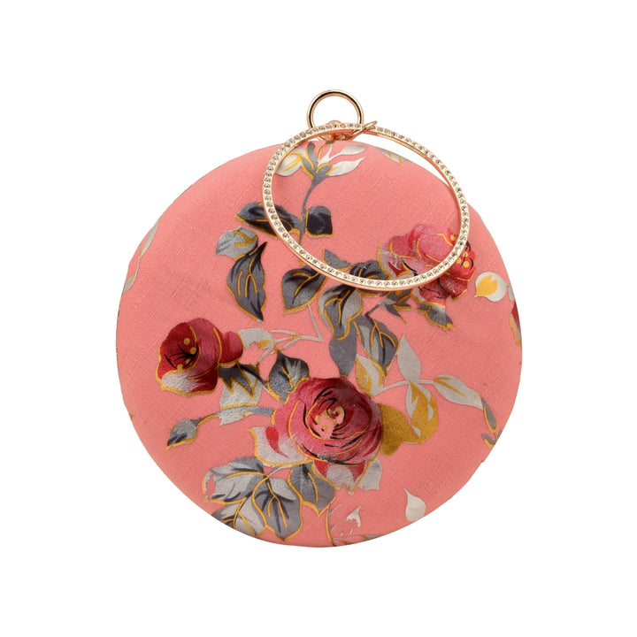 Bubblegum Pink Floral Foil Print Clutch