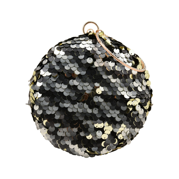 Black and Silver Grey Sequins Clutch