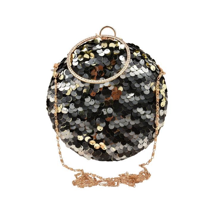 Black and Silver Grey Sequins Clutch