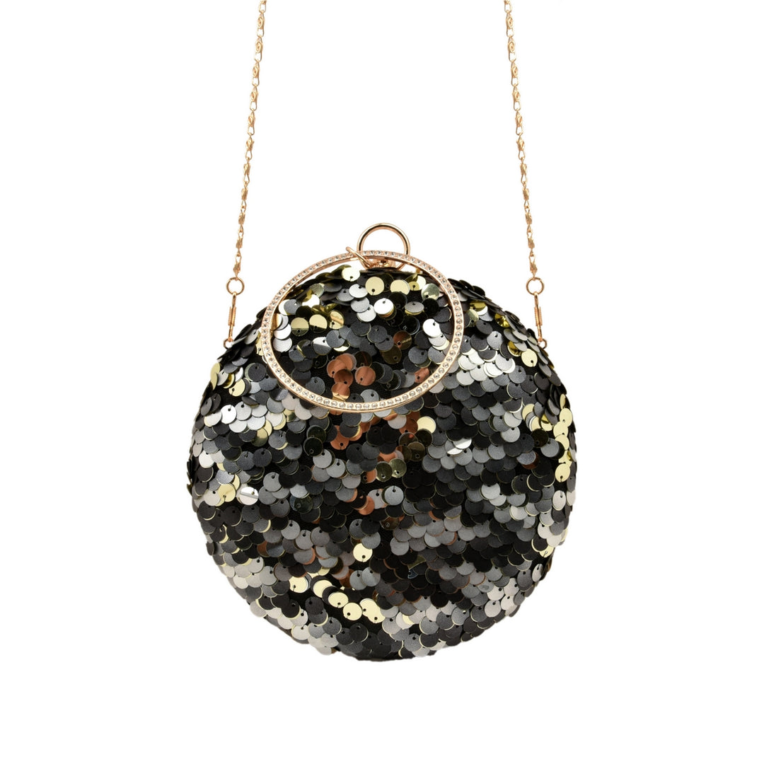 Black and Silver Grey Sequins Clutch