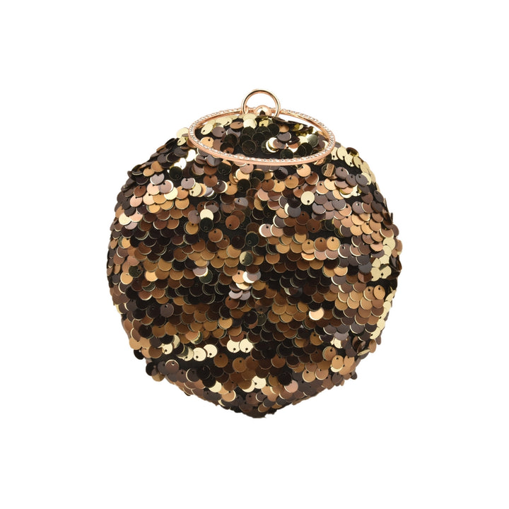 Black, Brown and Gold Sequins Clutch