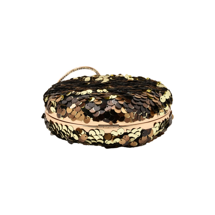 Black, Brown and Gold Sequins Clutch