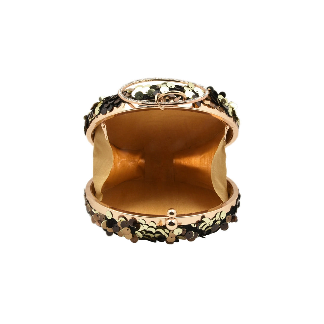 Black, Brown and Gold Sequins Clutch
