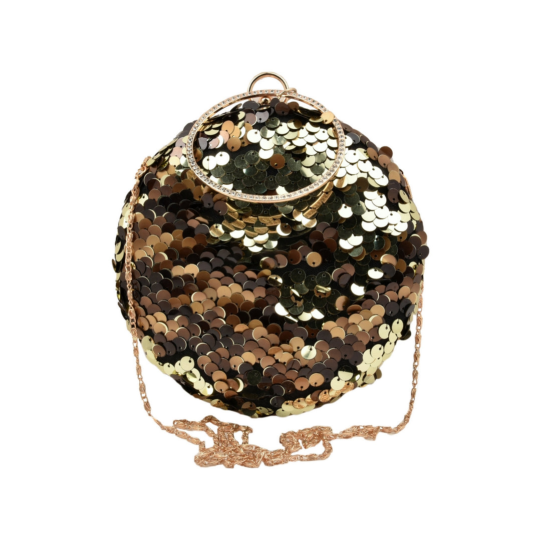Black, Brown and Gold Sequins Clutch