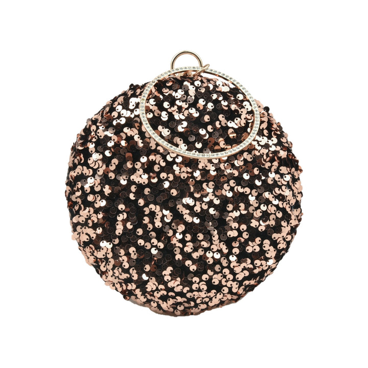 Black and Rose Gold Sequins Clutch