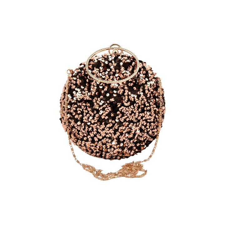 Black and Rose Gold Sequins Clutch