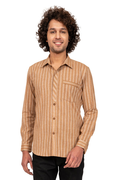 Brown Two-Tone Dyed Shirt
