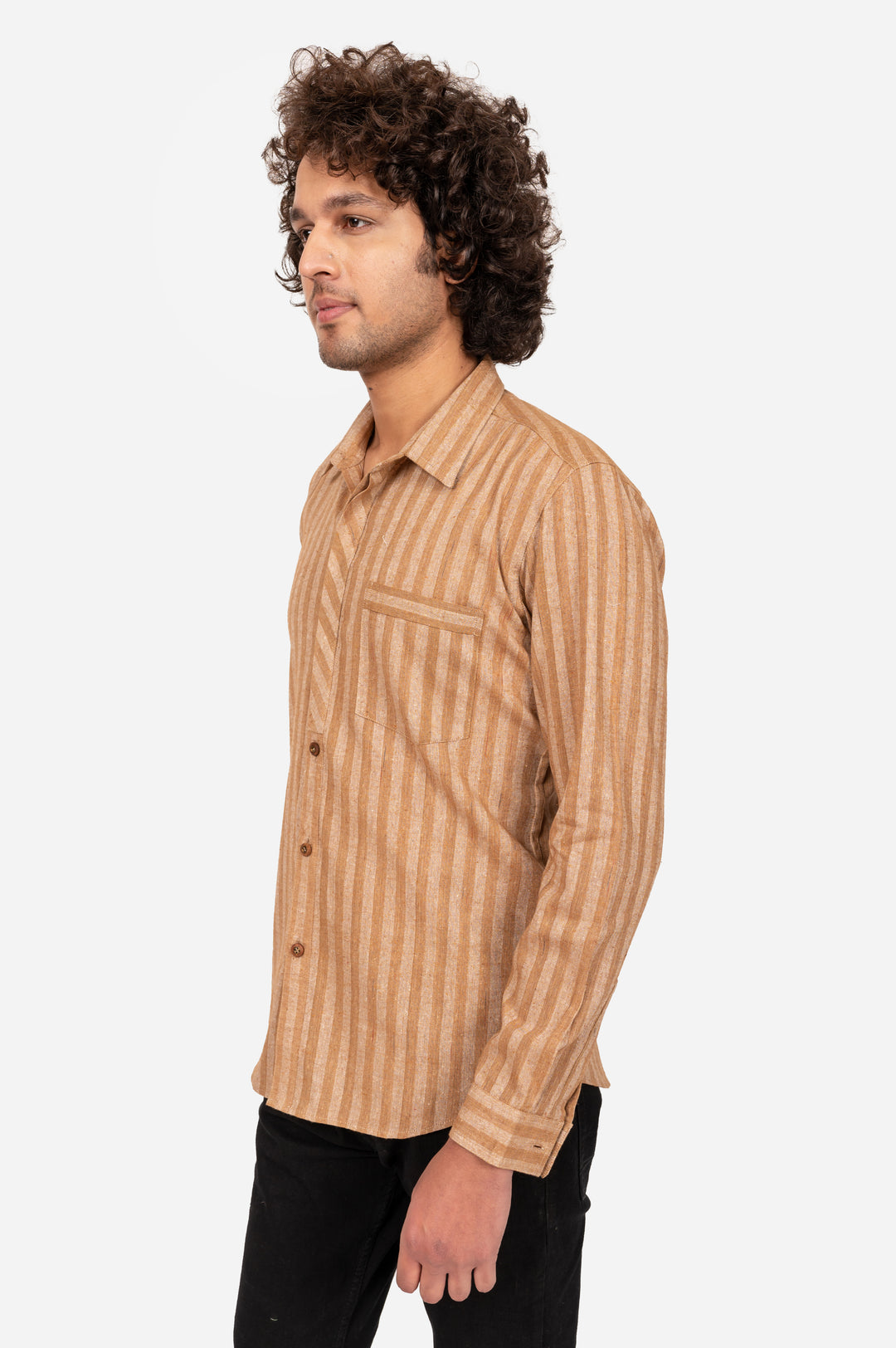 Brown Two-Tone Dyed Shirt