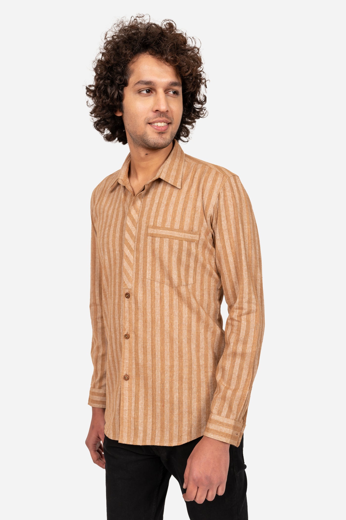 Brown Two-Tone Dyed Shirt