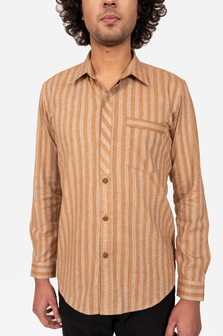 Brown Two-Tone Dyed Shirt