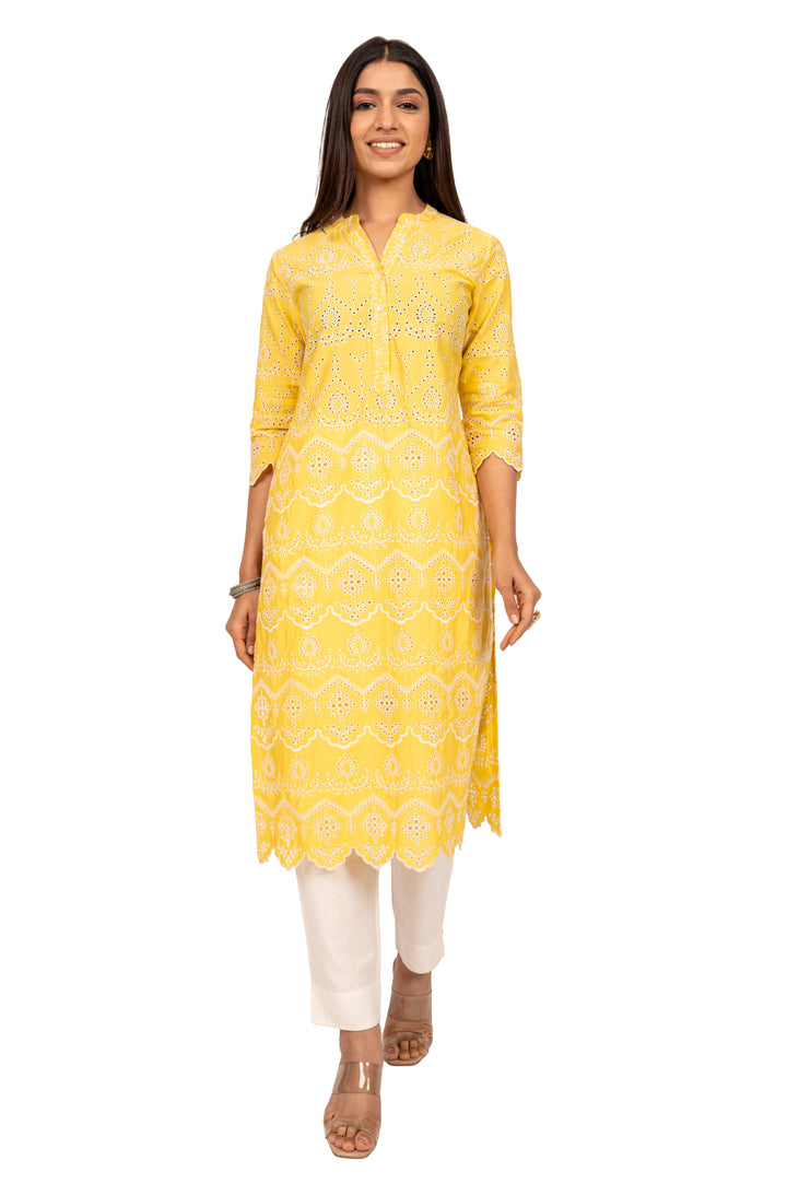 Yellow chicken kurta