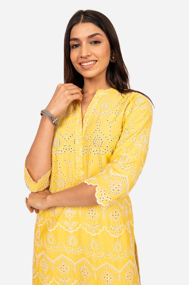 Yellow chicken kurta