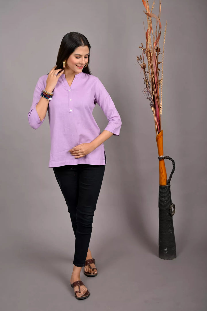 Purple Lilac Short Kurti