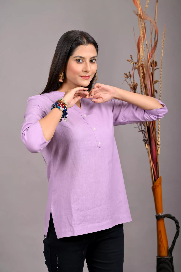 Purple Lilac Short Kurti