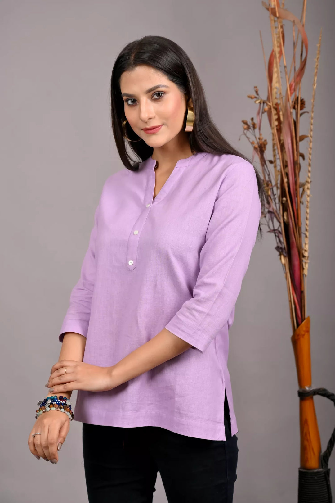 Purple Lilac Short Kurti