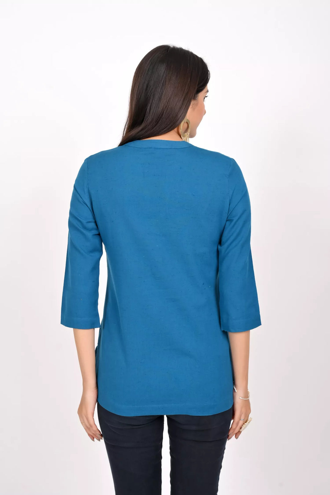 Teal Blue Short Kurti