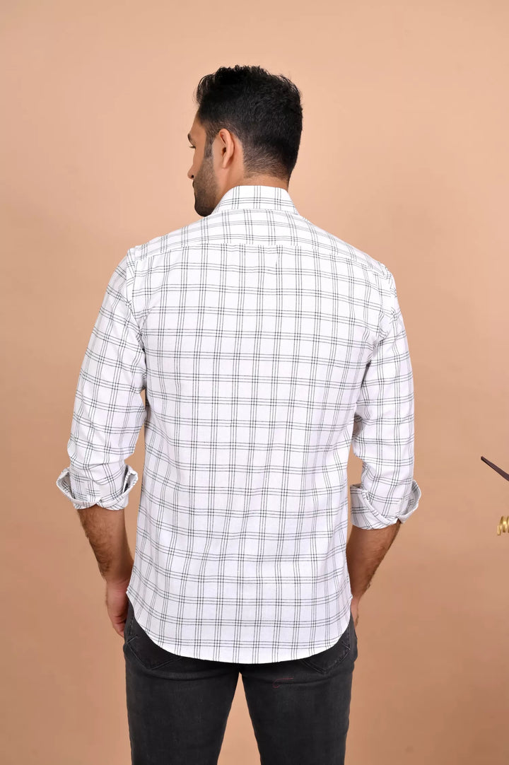 White and Black Checks Shirt