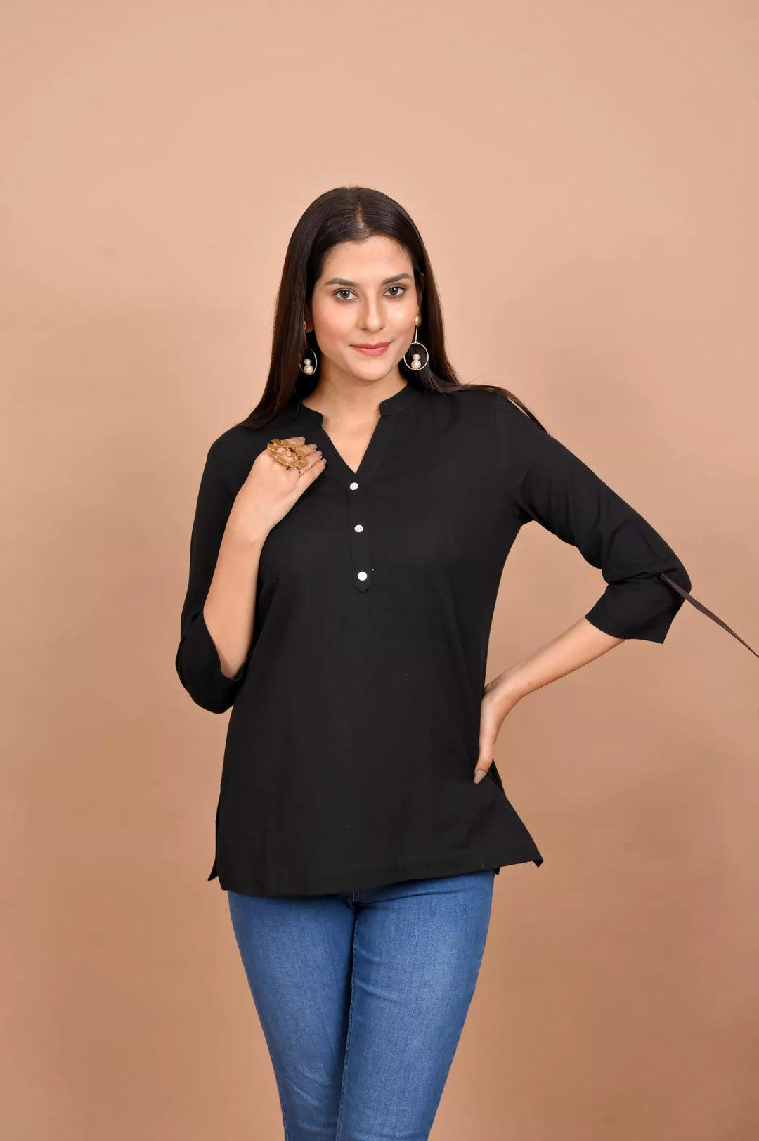 Black Short Kurti IndieJhola