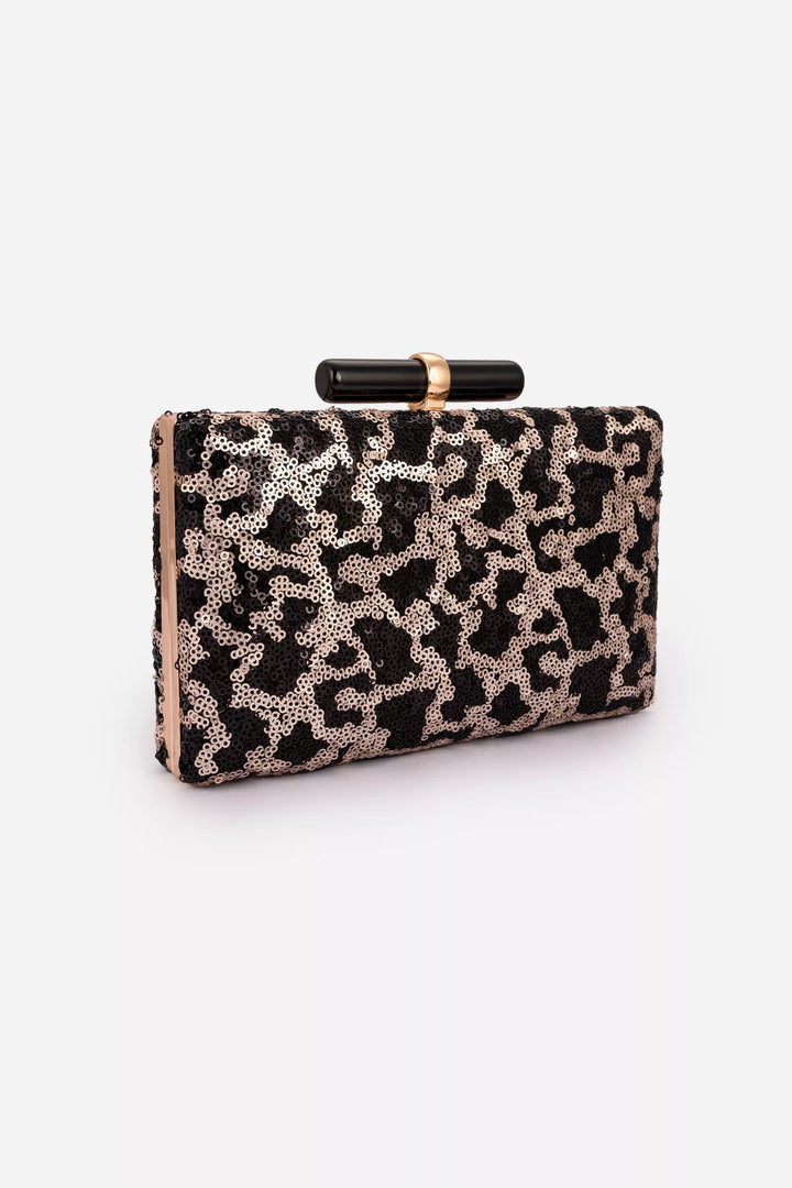 Black And Light Gold Clutch Bag