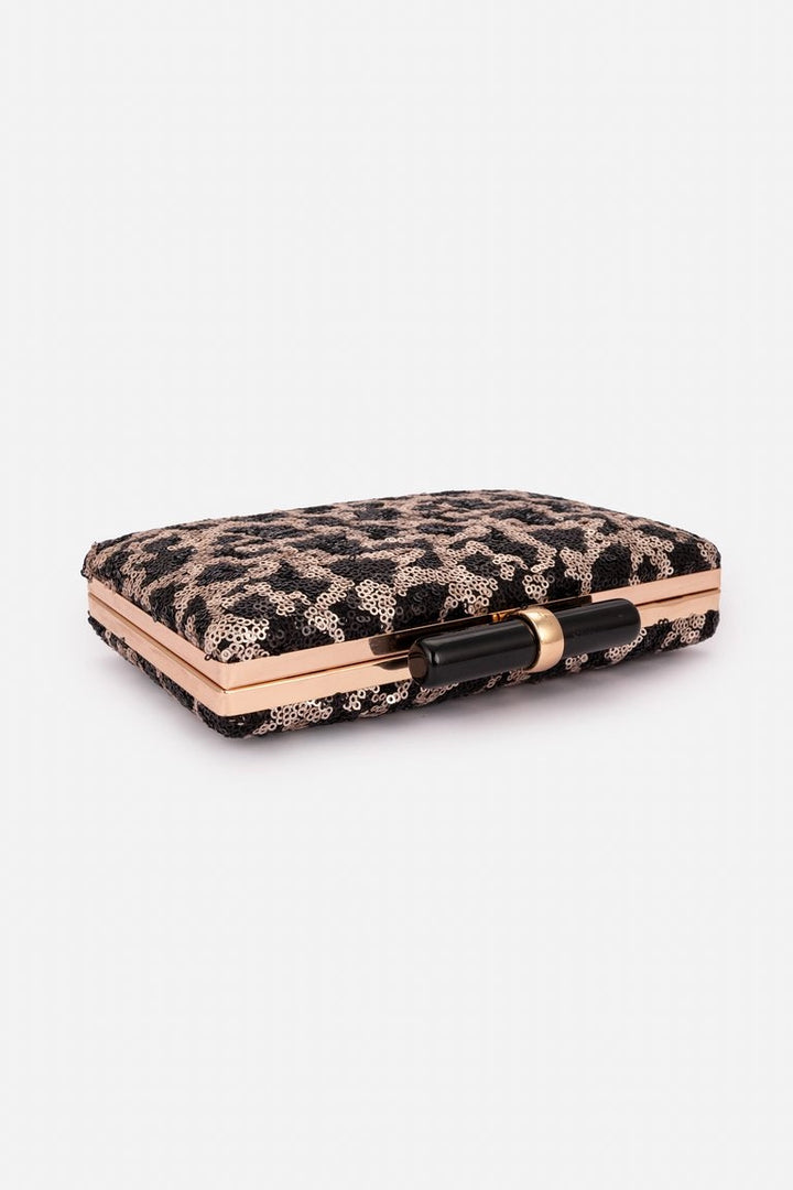 Black And Light Gold Clutch Bag