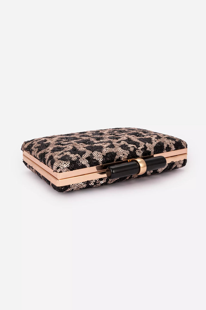 Black And Light Gold Clutch Bag