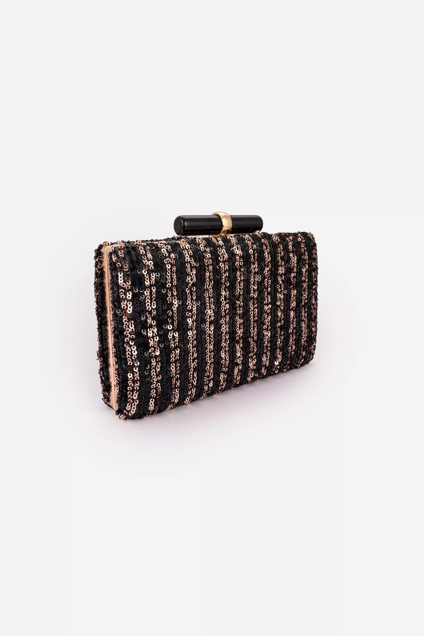 Light Gold And Black Clutch