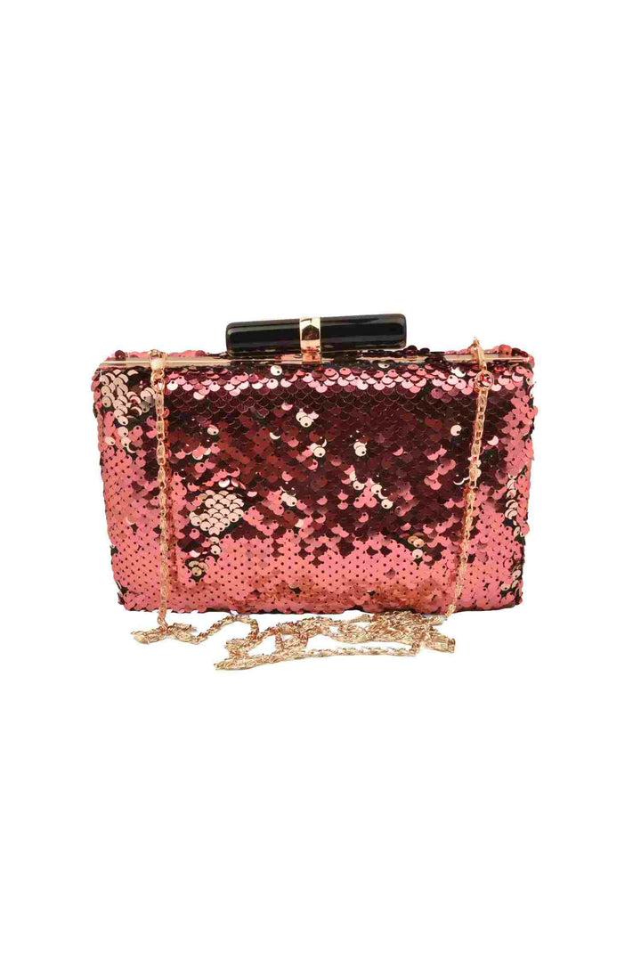 Wine and Gold Sequins Party Clutch.