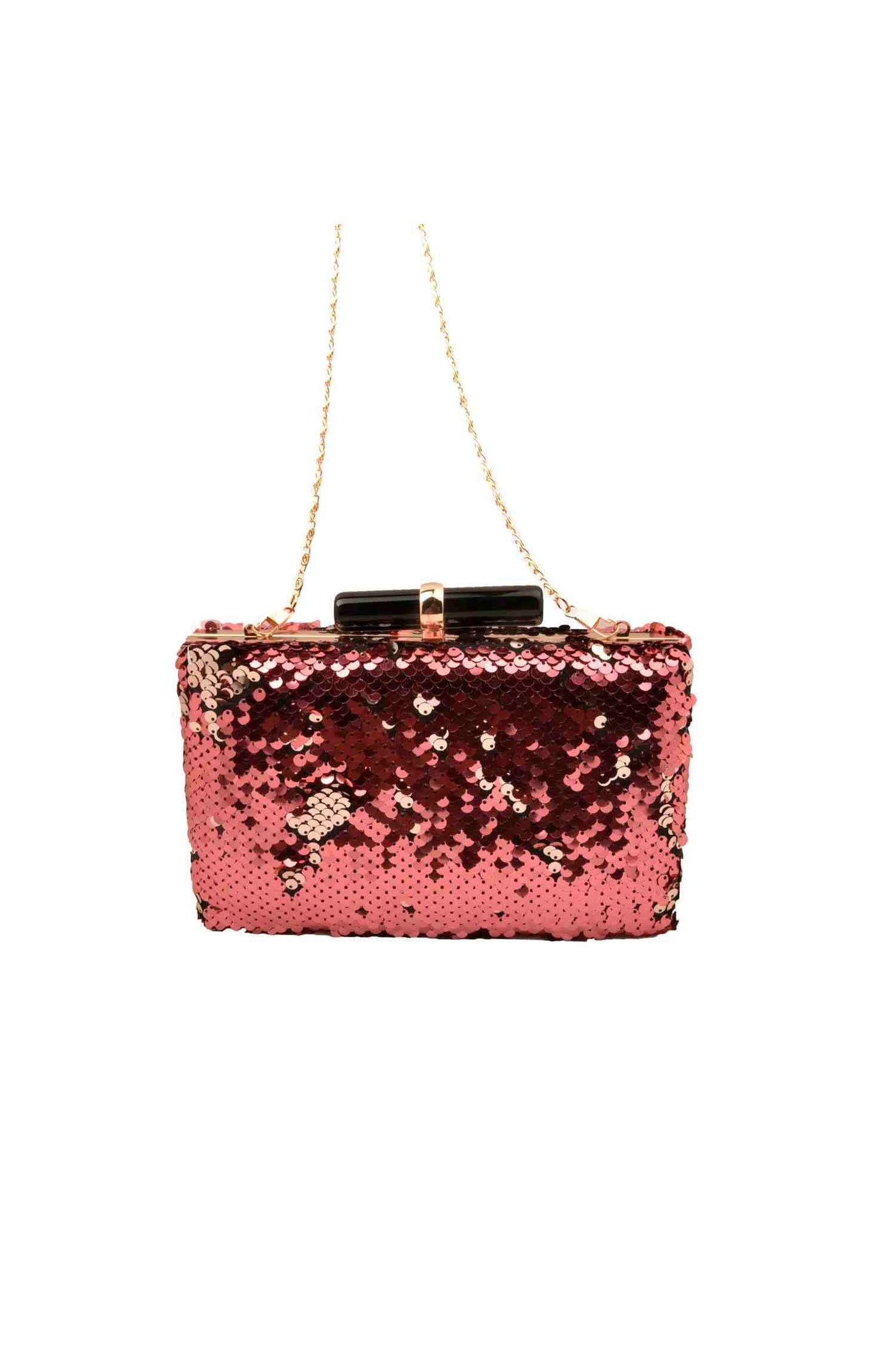 Wine and Gold Sequins Party Clutch.