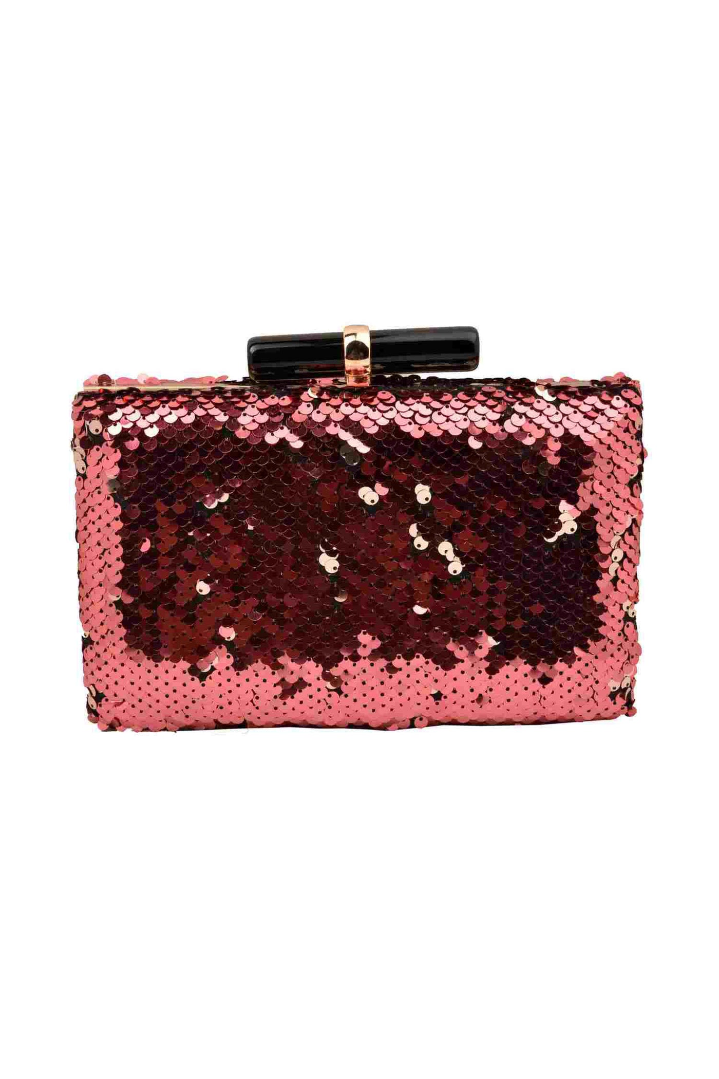Wine and Gold Sequins Party Clutch.